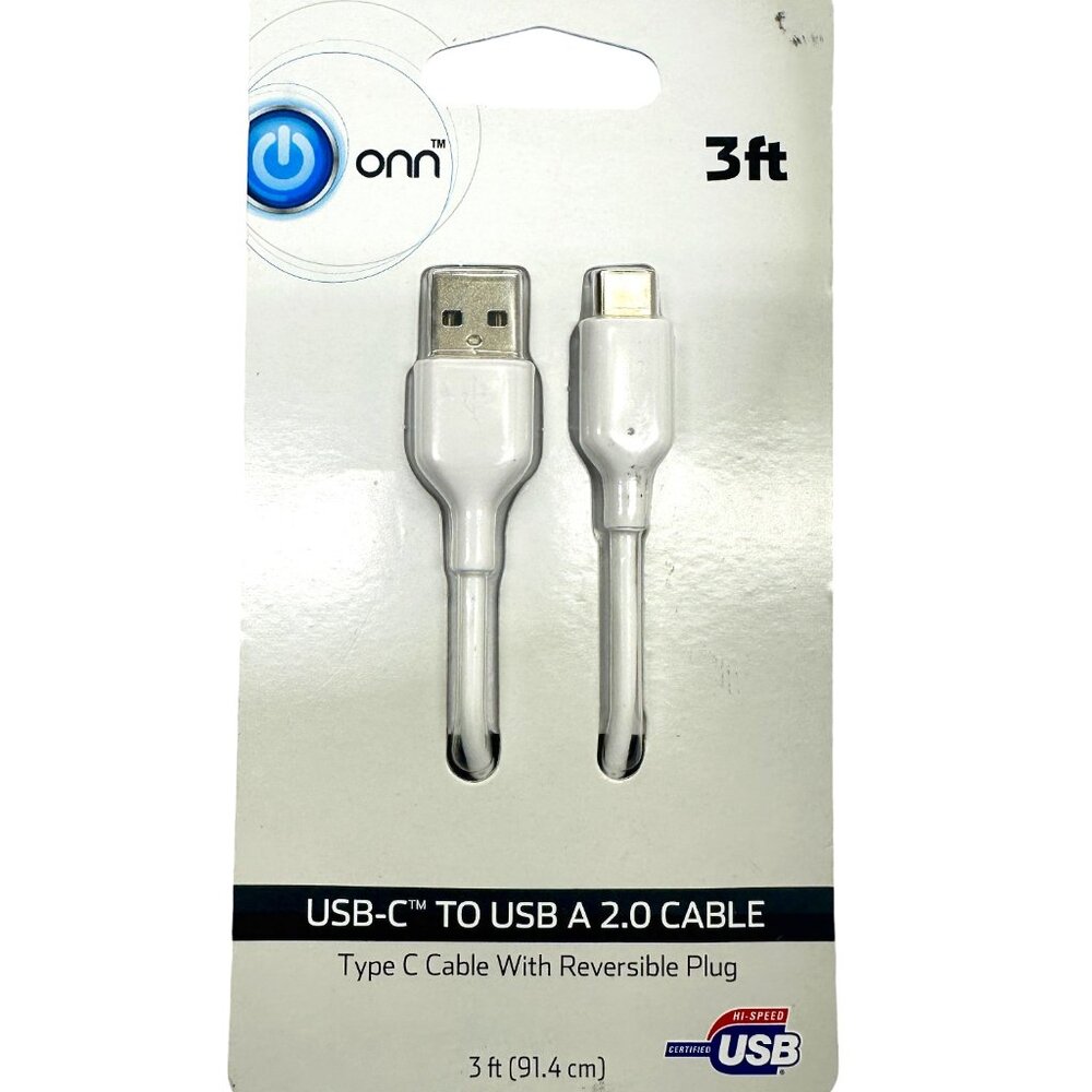 Onn USB-C to USB 2.0 Cable (3 ft)